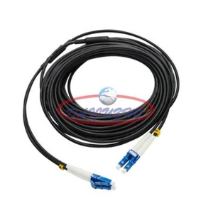 Câble fibre optique blindé noir 10M LC-LC UPC SM 9/125 cordon de raccordement fibre optique duplex - Photo 1/7