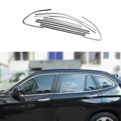 Tiras decorativas molduras de ventana acero plateado aptas para BMW X1 E84 2010-2015 Foto 1 de 4