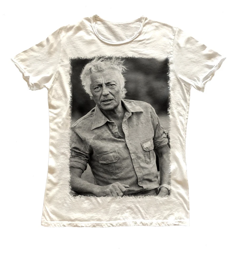 T-shirt stampata 100% cotone bianco Gianni Agnelli stile moda - Immagine 1 di 1