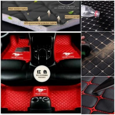 Fit For Ford Mustang Custom Coupe Convertible Waterproof Car Floor Mats Carpets Foto 1 de 4