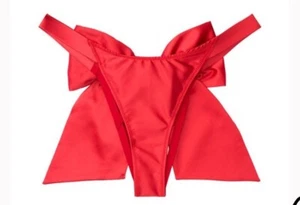 Victorias Secret Dream Angels Sexy Satin Red Brazilian Panty Size M Back Bow NWT - Picture 1 of 9