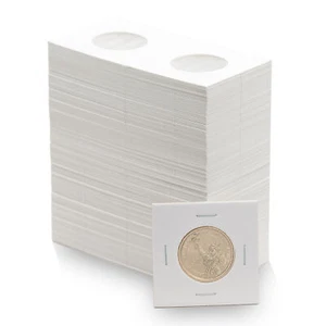 100 Coin Shield Small Dollar 2x2 Coin Flips - Mylar Cardboard $1 Coin Holders - Bild 1 von 7