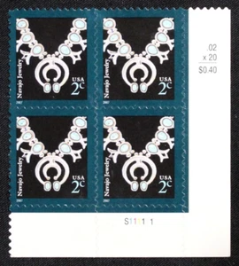 US Plattenblöcke Briefmarken #3753 ~ 2007 2c Navajo Halskette, Mikrodruck MH SA RL56 - Bild 1 von 1