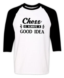 Chess Player Raglan Sleeve T shirt Funny Chess Game Lover Birthday Gift Tee - Picture 1 of 2