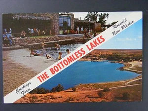 Roswell New Mexico The Bottomless Lakes State Park Chrom Postkarte 1950er Vintage - Bild 1 von 2