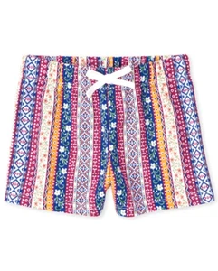 The Children’s Place Girls Boho Floral Geo Knit Shorts  Pull-On, Size 5/6 - Picture 1 of 9