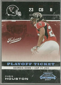 2007 Playoff Contenders Playoff Ticket #128 69/99 Chris Houston Rookie  Falcons - Picture 1 of 2