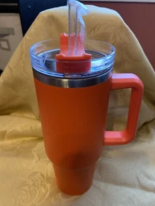 40oz Insulated Stainless Steel Vacuum Tumbler With Lid, Straws, and Handle - Picture 1 of 1