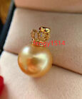 18" Huge Aaaa 16Mm Perfect Round Gold South Sea Shell Pearl Pendant Necklacs