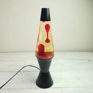 Vintage Original Haggerty Lava Lite Lamp Midnight Series Red Wax Black Base 16" - Picture 1 of 7