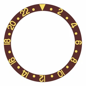 INSERTO BISEL PARA ROLEX GMT MASTER II 16713 16718 16700 16710 16760 MARRÓN DORADO - Imagen 1 de 2