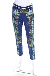 Jealous Tomato Womens Cotton Abstract Printed Slim Cut Zip Up Pants Navy Size S - Picture 1 of 5