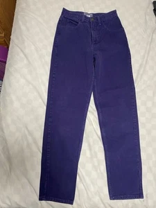 Vintage Guess Marciano Jeans Women Sz 28 Purple High Rise Straight Mom 80’s USA - Picture 1 of 11