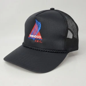 Treadco HeadFirst Vintage Snapback Hat Cap Embroidered Black Mesh with Rope Cord - Picture 1 of 8