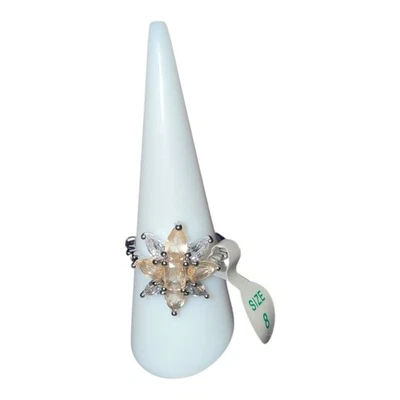 Anillo Topacio Melocotón BP RBP 3367 Náutico Starlight Chapado en Rodio Talla 8 Nuevo con Etiquetas Foto 1 de 2