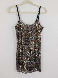 Free People SCHLUPFKLEID TRANSPARENT Pailletten Tunika Shirt Top Clubwear Mehrfarbig Gr. S - Bild 1 von 6