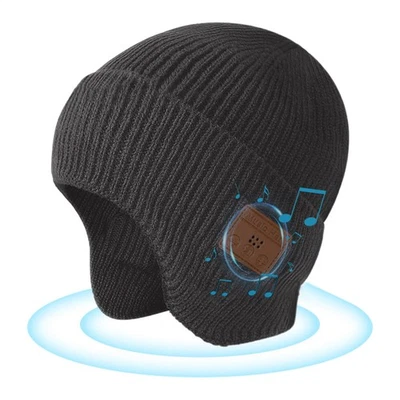 Cálido Gorro Inalámbrico Bluetooth Inteligente Sombrero Auriculares Altavoz Foto 1 de 4