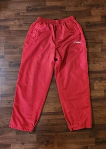 Vintage FUBU Windbreaker Trainingshose Herren Gr. XL rot Mesh gefüttert Swishy - Bild 1 von 13