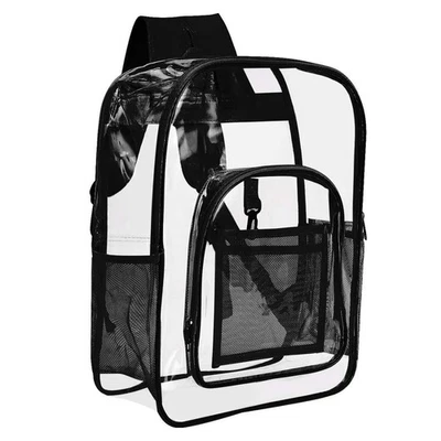 Mochila Grande Resistente Transparente PVC Transparente Estadio Escolar Libro Ver a Través Foto 1 de 4