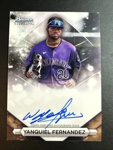 2023 Bowman Sterling Baseball Yanquiel Fernandez Auto #PA-YF Rockies - Picture 1 of 2
