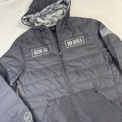 Arizona State Sun devils Full Zip Jacket Mens XL Gray USA Salute Military OHT - Image 1 of 4