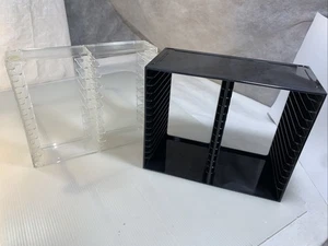 US Acrylic Inc USA 1993 CD 30 Disc Cassette 40 Tape Storage Holder Clear Vtg Lot - Bild 1 von 22