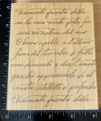 Sello de goma de fondo de poesía italiana Hero Arts S1832 escritura artística de medios mixtos Foto 1 de 4
