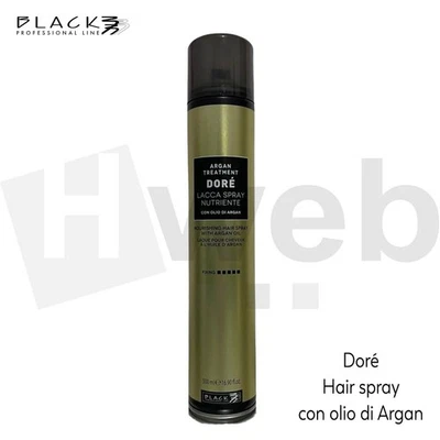 Black Professional Line Lacca Spray Nutriente Doré Capelli Argan Treatment 500ml - Immagine 1 di 2