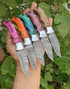 Juego de 20 cuchillos de bolsillo plegables y de mezcla de acero Damasco hechos a mano personalizados - de EE. UU. - Imagen 1 de 10