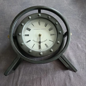 English Electric Clock Company Industrial Desk Clock – Black Metal Gimbal Style - Picture 1 of 11
