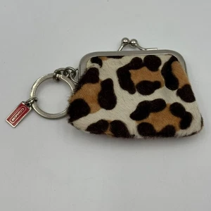Coach Ozelot Kalbshaar Kiss Lock Anhänger Charm - Bild 1 von 7