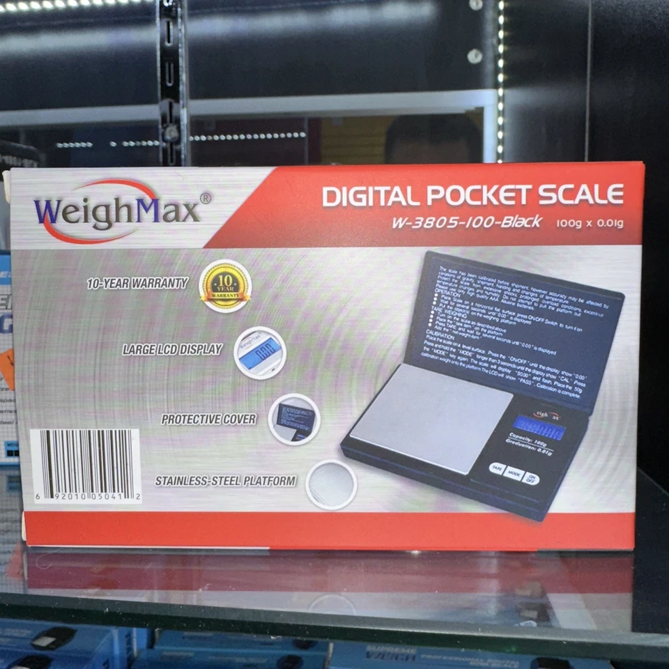 Báscula de bolsillo digital Weighmax Classic serie 3805, 100 por 0,01 g, negra nueva Foto 1 de 1