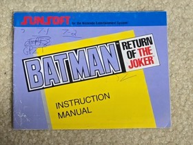 BATMAN RETURN OF THE JOKER NINTENDO NES INSTRUCTION BOOK MANUAL ONLY 