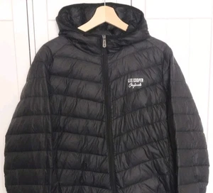 Lee Cooper Hombre Pato Plumón Chaqueta XL Negro Nylon Shell Peso Ligero - Imagen 1 de 10