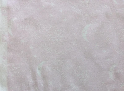 1 1/2 YD x 44" DREAM BIG LITTLE ONE Cotton Fabric VERY Pale Pink - Image 1 of 3