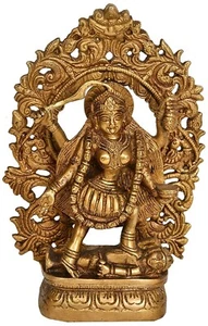 Brass Hindu Goddess Maa Kali Mata Idol Statue Figurine Temple Puja Home - Picture 1 of 2