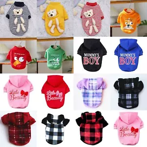 2 Bein Haustier Hund Kleidung Katze Welpen Mantel Kapuze Hoodies Warme C8 - Bild 1 von 28