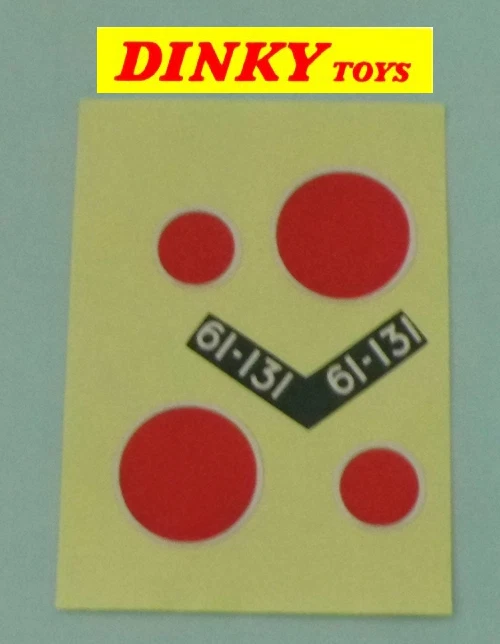 Calcomanías de papel brillante estilo auténtico Dinky 739 Zero Foto 1 de 1