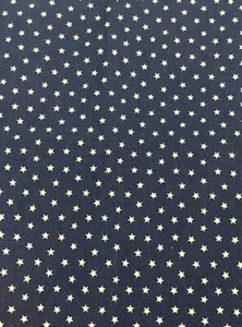 Vintage Patriotic Americana Stars Fabric Off White Cream Stars Navy Cotton 18x43 - Picture 1 of 4