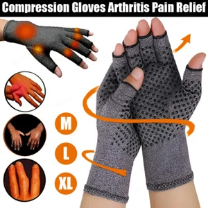 Copper Compression Gloves Carpal Tunnel Arthritis Pain Relief Therapeutic Brace - Picture 1 of 11