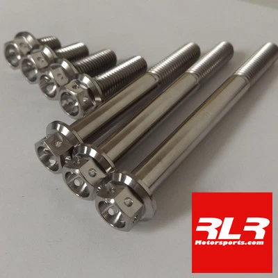 M8 titanium bolts hex head drilled 1.25 pitch M8x15 to M8x100 all sizes - Image 1 of 4
