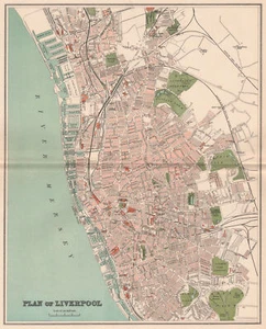 LIVERPOOL. Antique town/city map plan 1893 old vintage chart - Picture 1 of 2