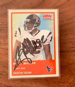 2004 Fleer Tradition Billy Miller #153 Carta Autografata Houston Texans - Foto 1 di 1