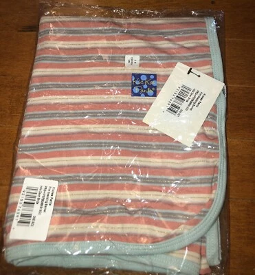 Kickee Pants Girl Bamboo India Dawn Stripe Swaddling Blanket Swaddle New - Image 1 of 4