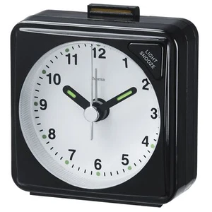 Hama Reisewecker Wecker A50 Manuell Analog Travel Uhr Backlight Snooze Black  - Bild 1 von 3