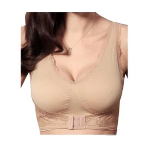 Damen Frauen Nahtlos Gepolsterter Sport BH mit Spitze Laufen Yoga Gym Fitness 837 - Bild 1 von 25