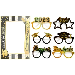Telón de fondo Graduación Papel Gafas Graduación Graduación Fiesta Anteojos - Imagen 1 de 12