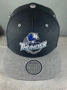 NWT Zephyr Graf-x SAMPLE Wichita Thunder Snapback Hat Black 100% Wool Hockey - Picture 1 of 6