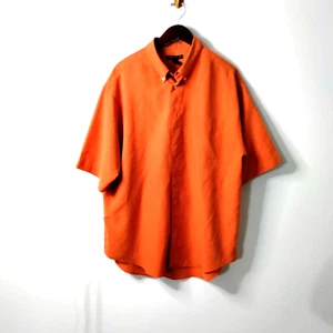 Consensus Sportswear Shirt Men XL Salmon Rayon Button Down Casual Short Sleeve - Picture 1 of 7