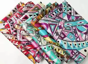 1 meter X 1.48 meter Geometric Patchwork Charmeuse Lining Silky Satin Fabric - Bild 1 von 12